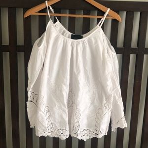 Cynthia Rowley Off The Shoulder Lace Blouse